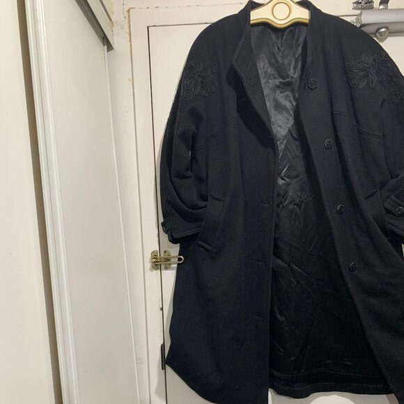 VINTAGE CREATION YVES VENET HEAVY WOOL WINTER TRENCH COATS SIZE XL - Picture 2 of 11